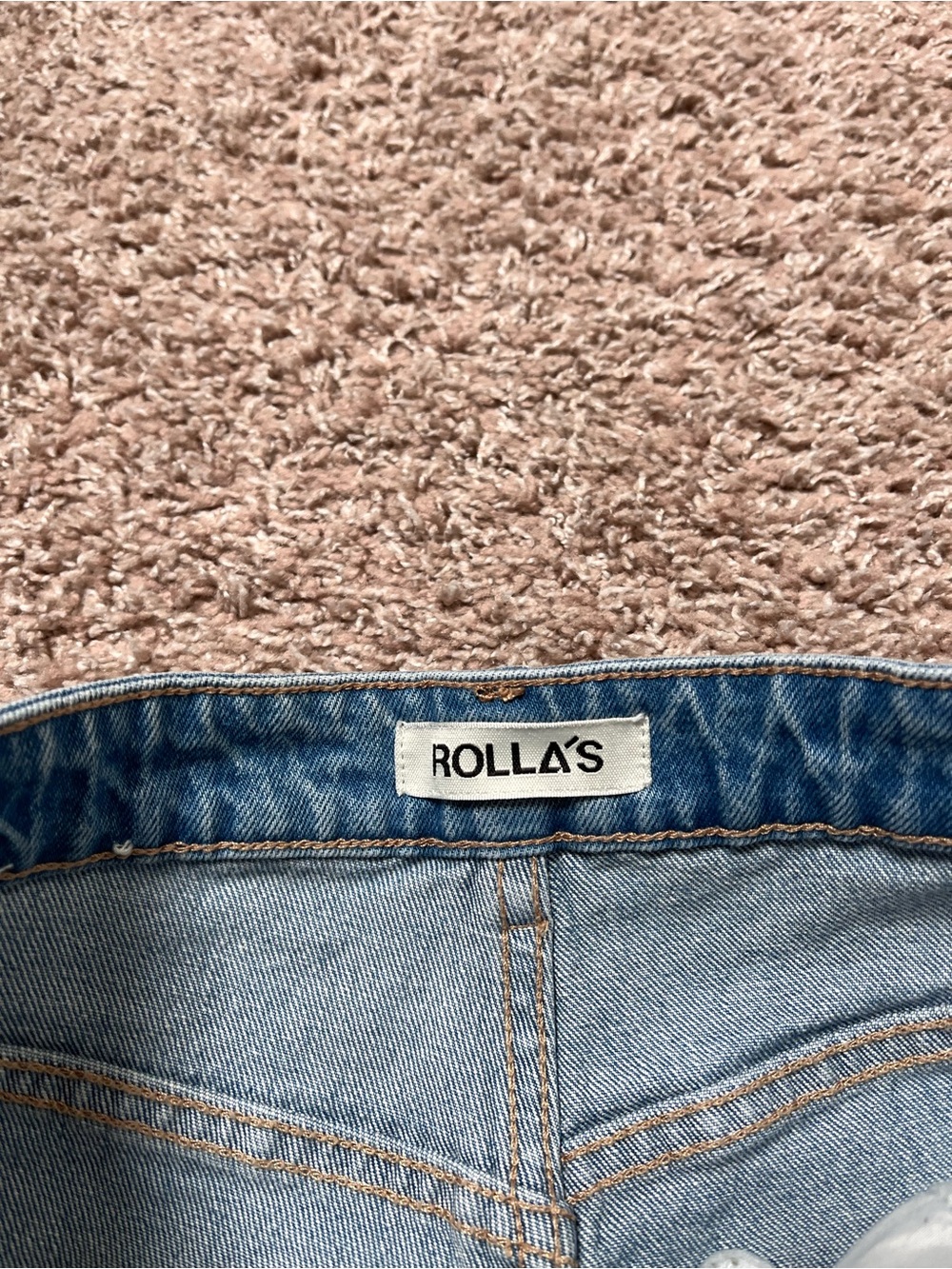 ROLLA'S Original Light Blue High-Rise Frayed Denim Shorts - Picture 4 of 9